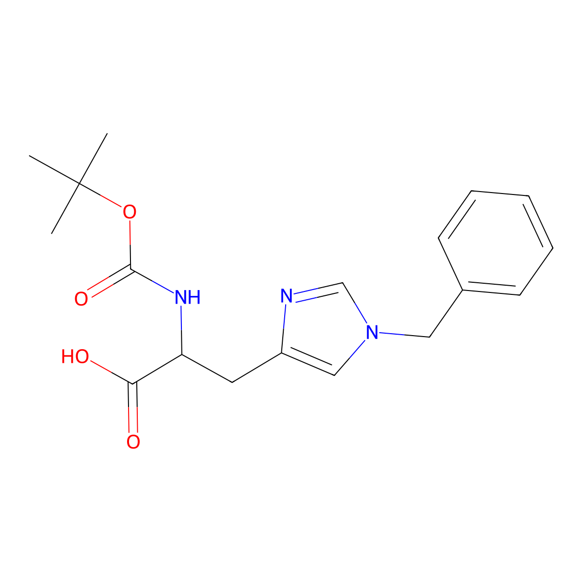 3-(1-Benzylimidazol-4-yl)-2-(tert-butoxycarbonylamino)propanoic acid molecular structure, CAS 2179309-76-1