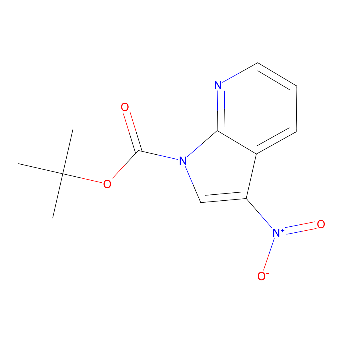 3-Nitro-pyrrolo[2,3-b]pyridine-1-carboxylic acid tert-butyl ester molecular structure, CAS 2179324-33-3