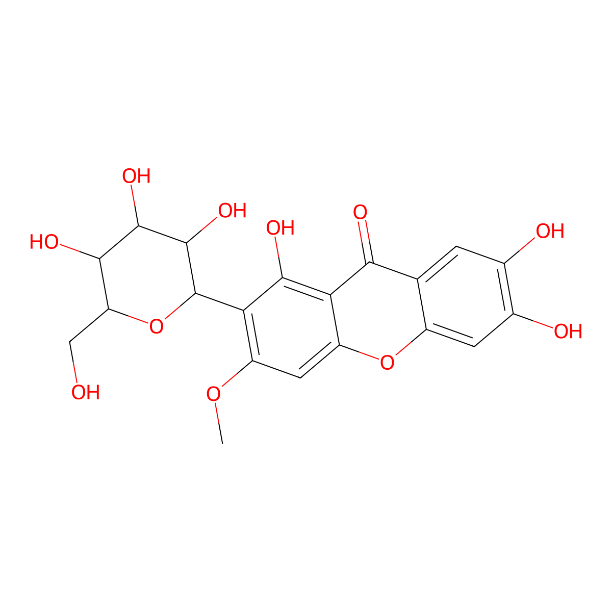 Homomangiferin molecular structure, CAS 21794-66-1