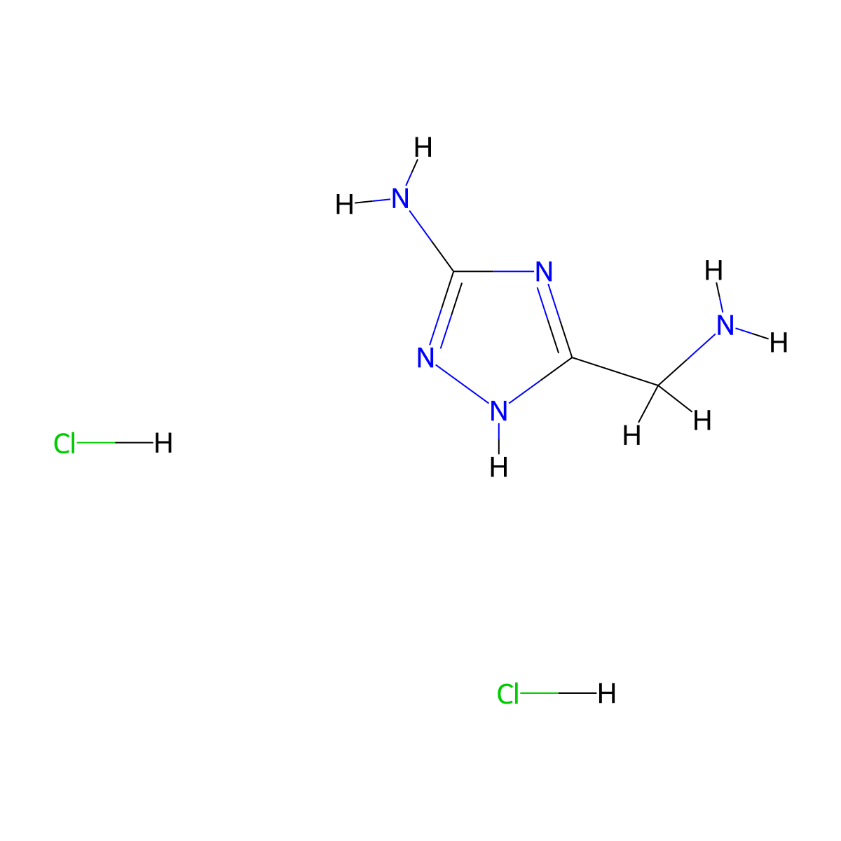 5-(aminomethyl)-1H-1,2,4-triazol-3-amine dihydrochloride molecular structure, CAS 21795-97-1