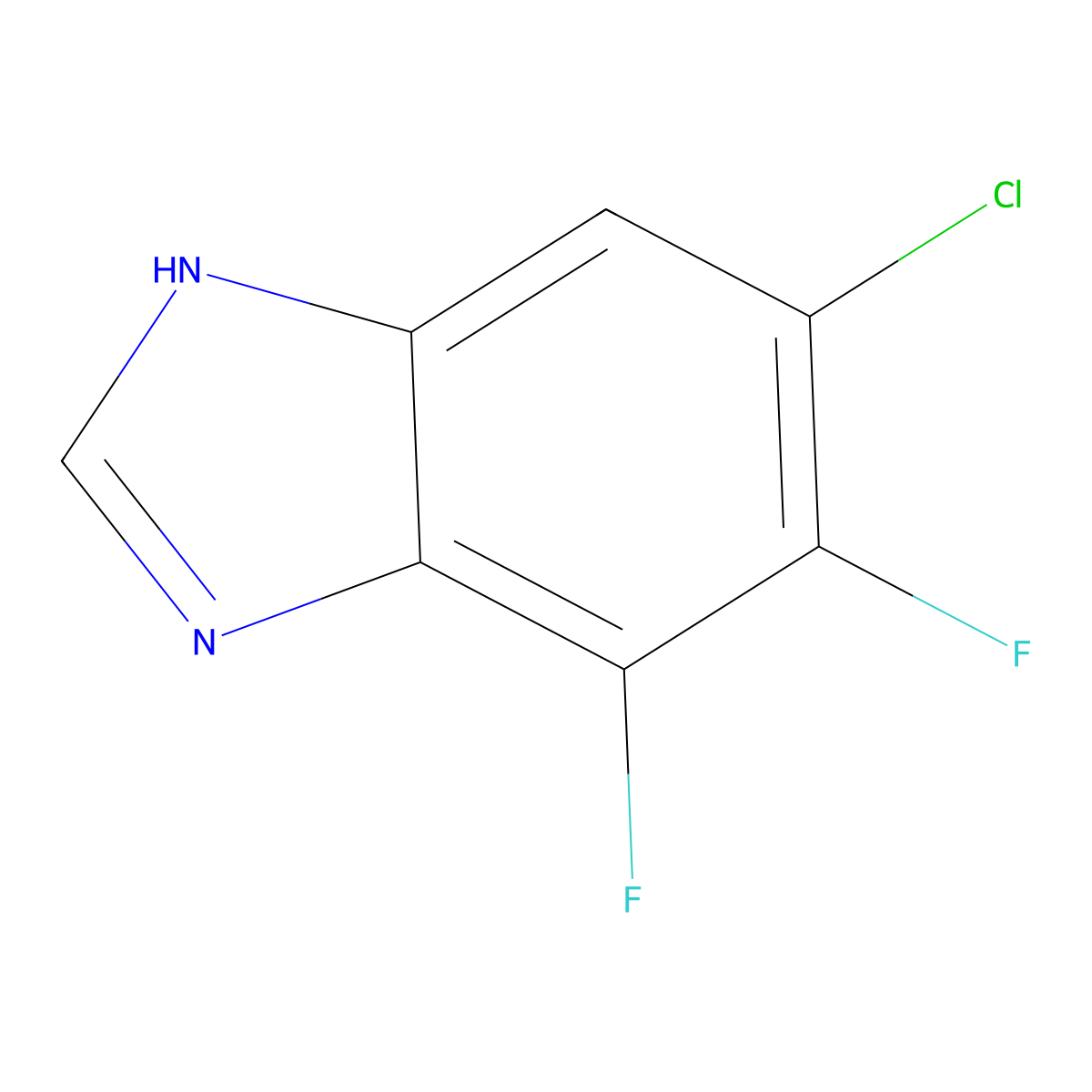 6-Chloro-4,5-difluoro-3H-1,3-benzodiazole molecular structure, CAS 217951-45-6