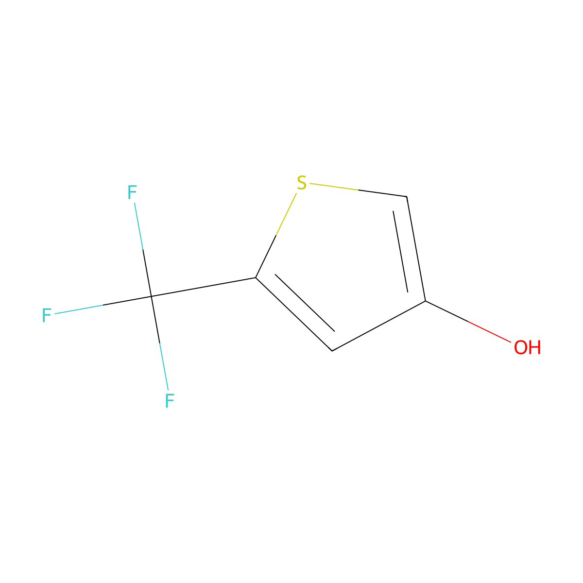 4-Hydroxy-2-(trifluoromethyl)thiophene molecular structure, CAS 217959-45-0