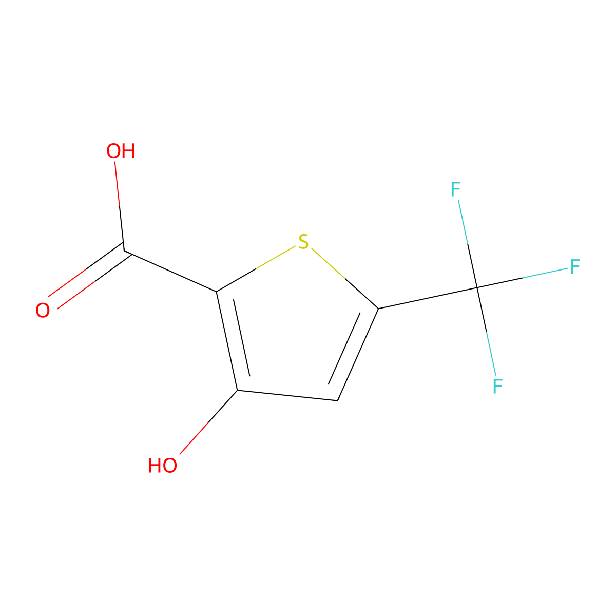 3-Hydroxy-5-(trifluoromethyl)thiophene-2-carboxylic acid molecular structure, CAS 217959-85-8
