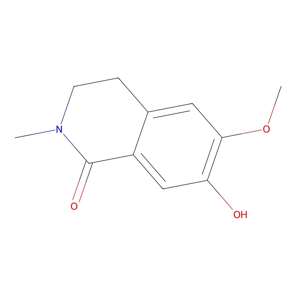 3,4-Dihydro-7-hydroxy-6-methoxy-2-methyl-1(2H)-isoquinolinone molecular structure, CAS 21796-15-6