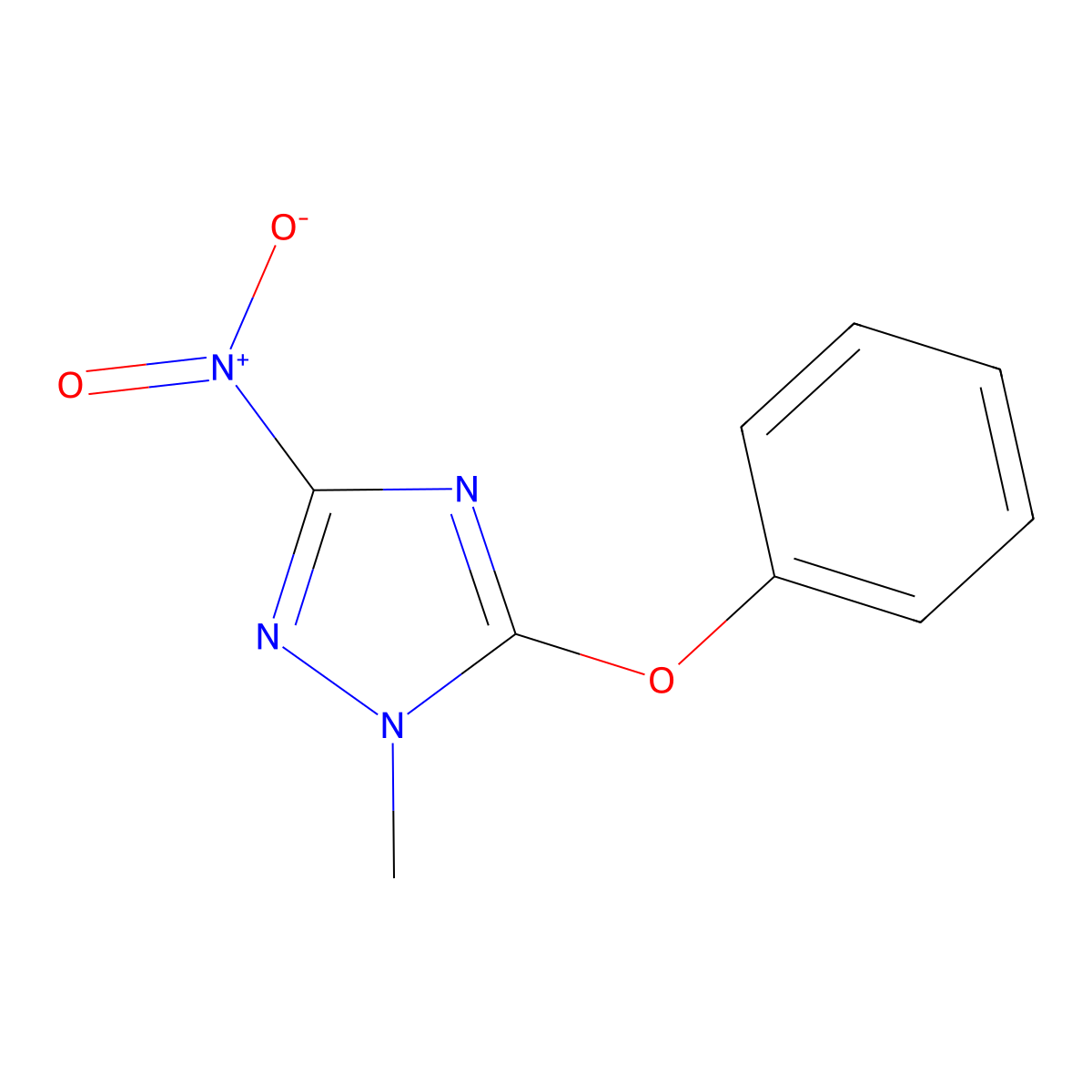1-Methyl-3-nitro-5-phenoxy-1,2,4-triazole molecular structure, CAS 21796-24-7