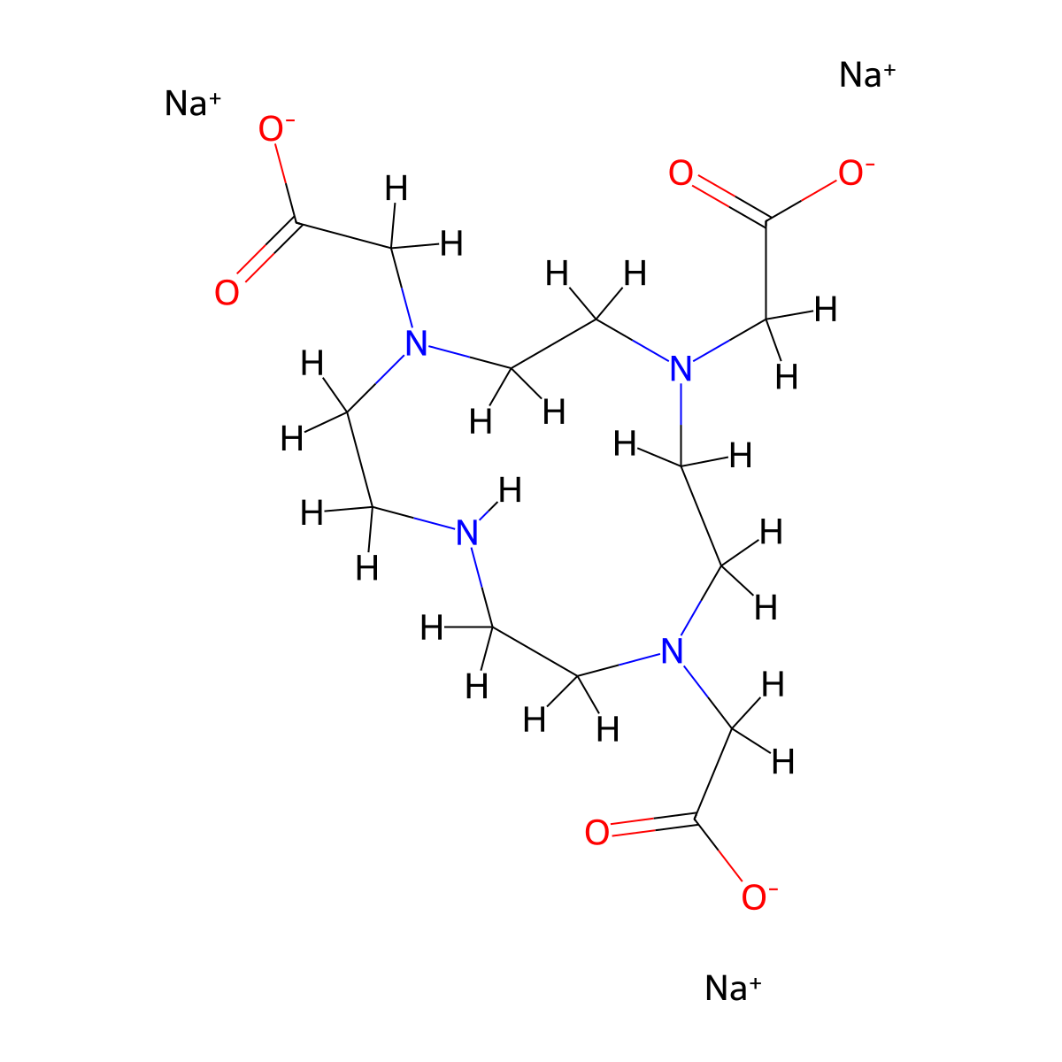 1,4,7,10-tetraazacyclododecane-1,4,7-triacetic acid trisodium salt molecular structure, CAS 217973-03-0