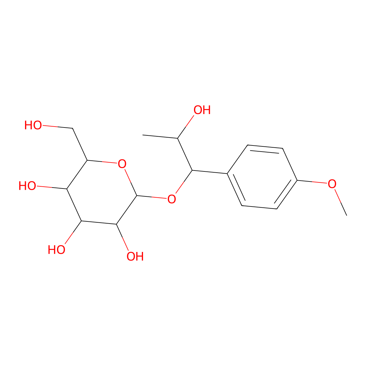 2-[2-Hydroxy-1-(4-methoxyphenyl)propoxy]-6-(hydroxymethyl)oxane-3,4,5-triol molecular structure, CAS 217973-33-6