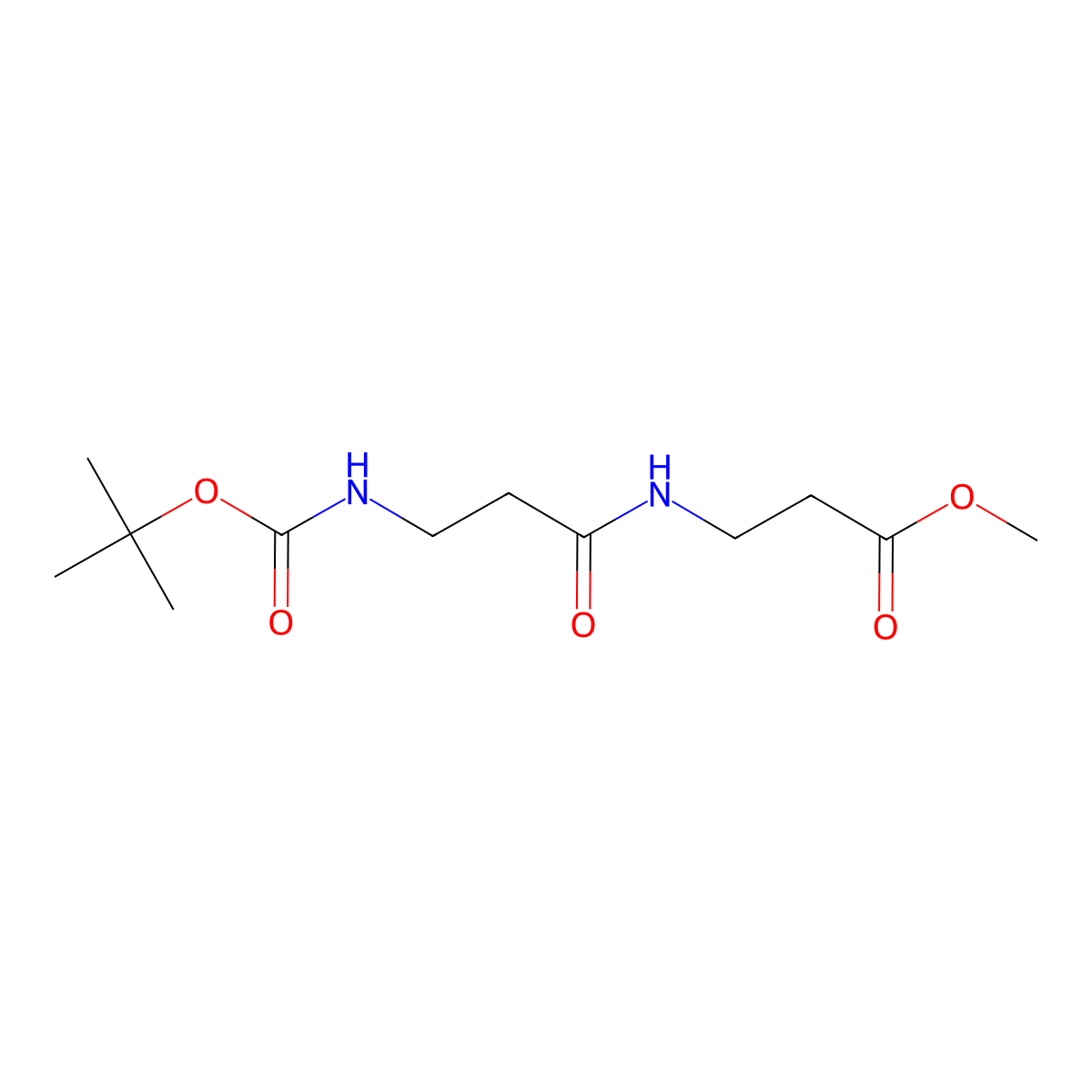 Methyl 3-(3-{[(tert-butoxy)carbonyl]amino}propanamido)propanoate molecular structure, CAS 217973-44-9