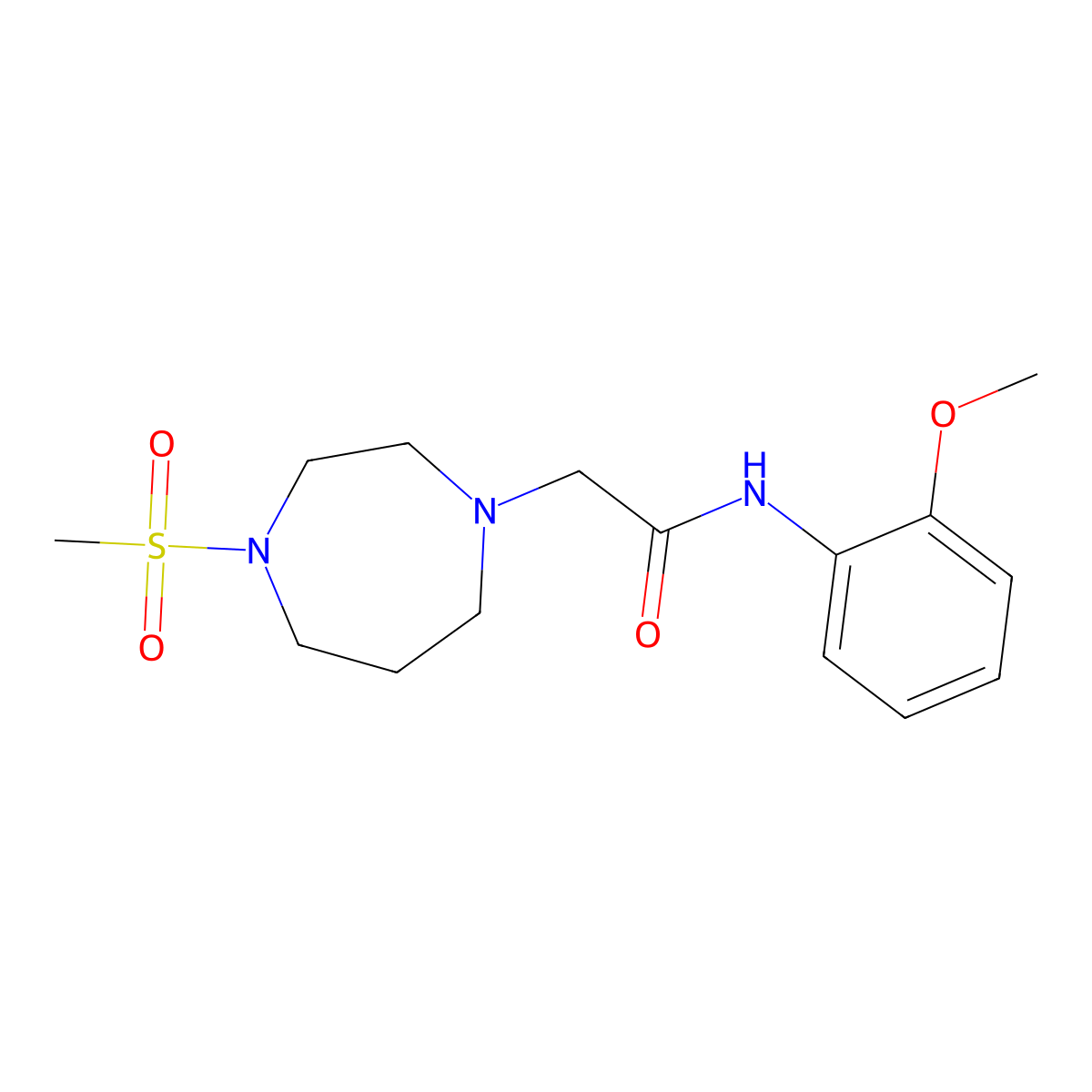 2-(4-methanesulfonyl-1,4-diazepan-1-yl)-N-(2-methoxyphenyl)acetamide molecular structure, CAS 2179804-23-8