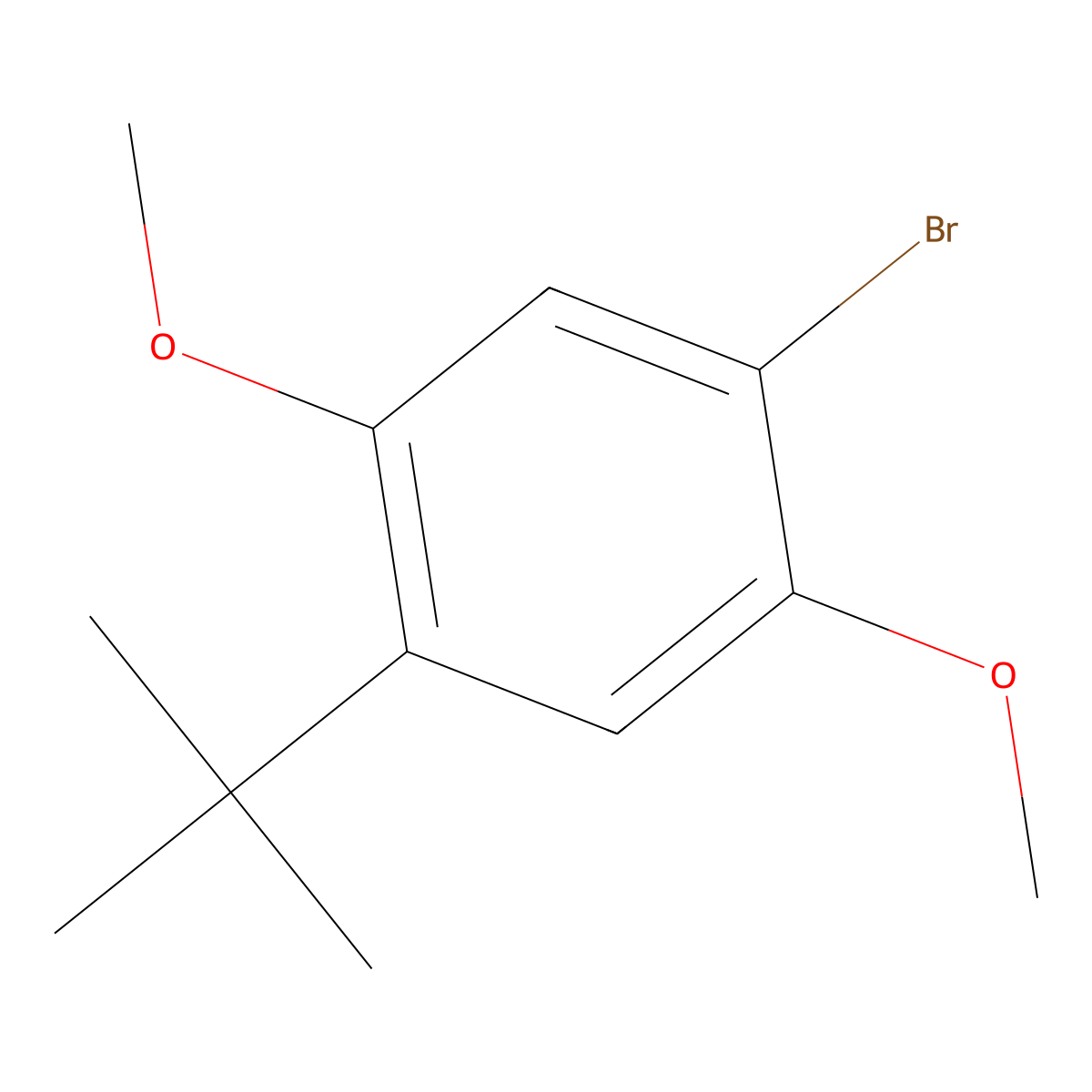 1-Bromo-4-tert-butyl-2,5-dimethoxybenzene molecular structure, CAS 2180-35-0