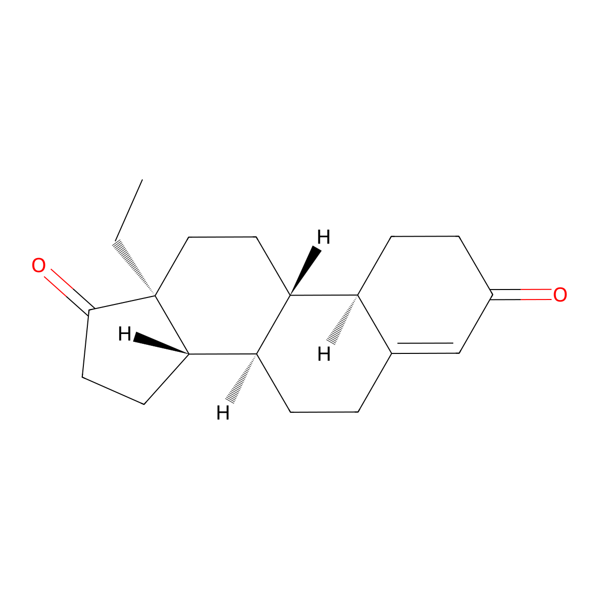 13-Ethylgon-4-ene-3,17-dione molecular structure, CAS 21800-83-9