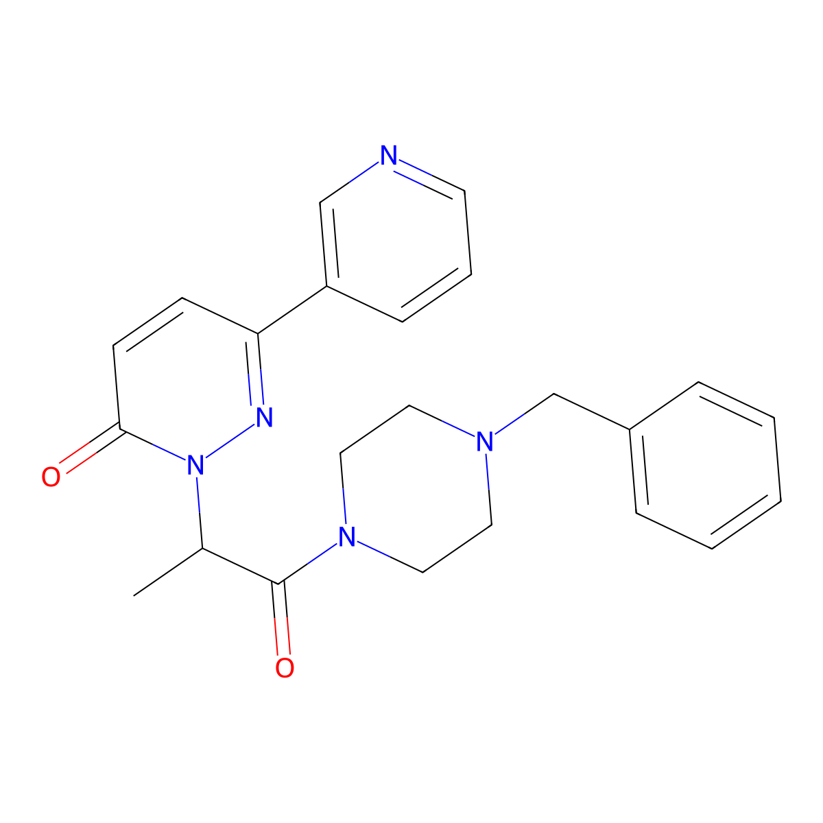 2-(1-(4-benzylpiperazin-1-yl)-1-oxopropan-2-yl)-6-(pyridin-3-yl)pyridazin-3(2H)-one molecular structure, CAS 2180010-22-2
