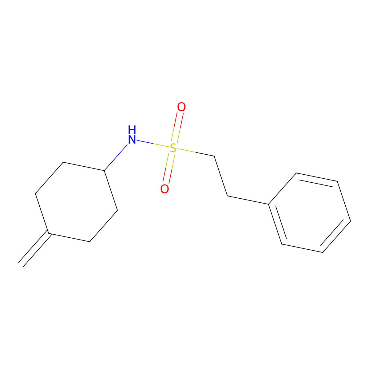 N-(4-methylenecyclohexyl)-2-phenylethane-1-sulfonamide molecular structure, CAS 2180010-23-3