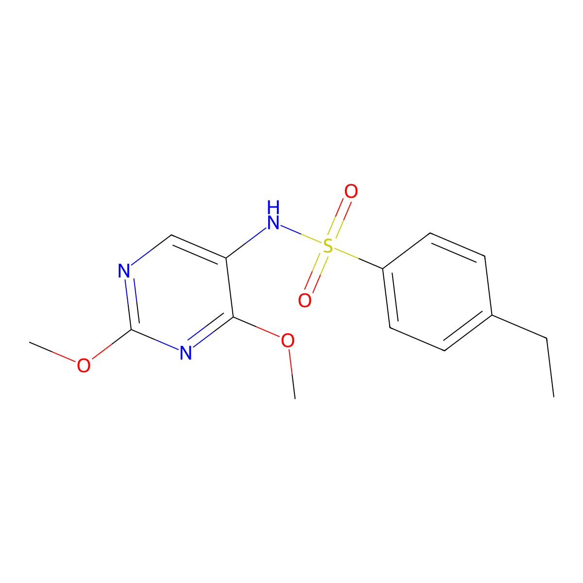 N-(2,4-dimethoxypyrimidin-5-yl)-4-ethylbenzenesulfonamide molecular structure, CAS 2180010-34-6