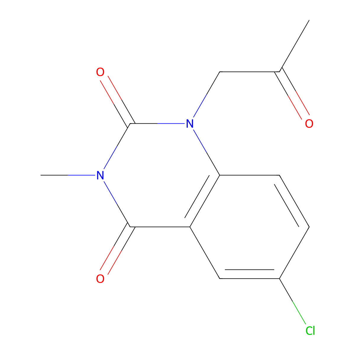 6-chloro-3-methyl-1-(2-oxopropyl)quinazoline-2,4(1H,3H)-dione molecular structure, CAS 2180010-50-6