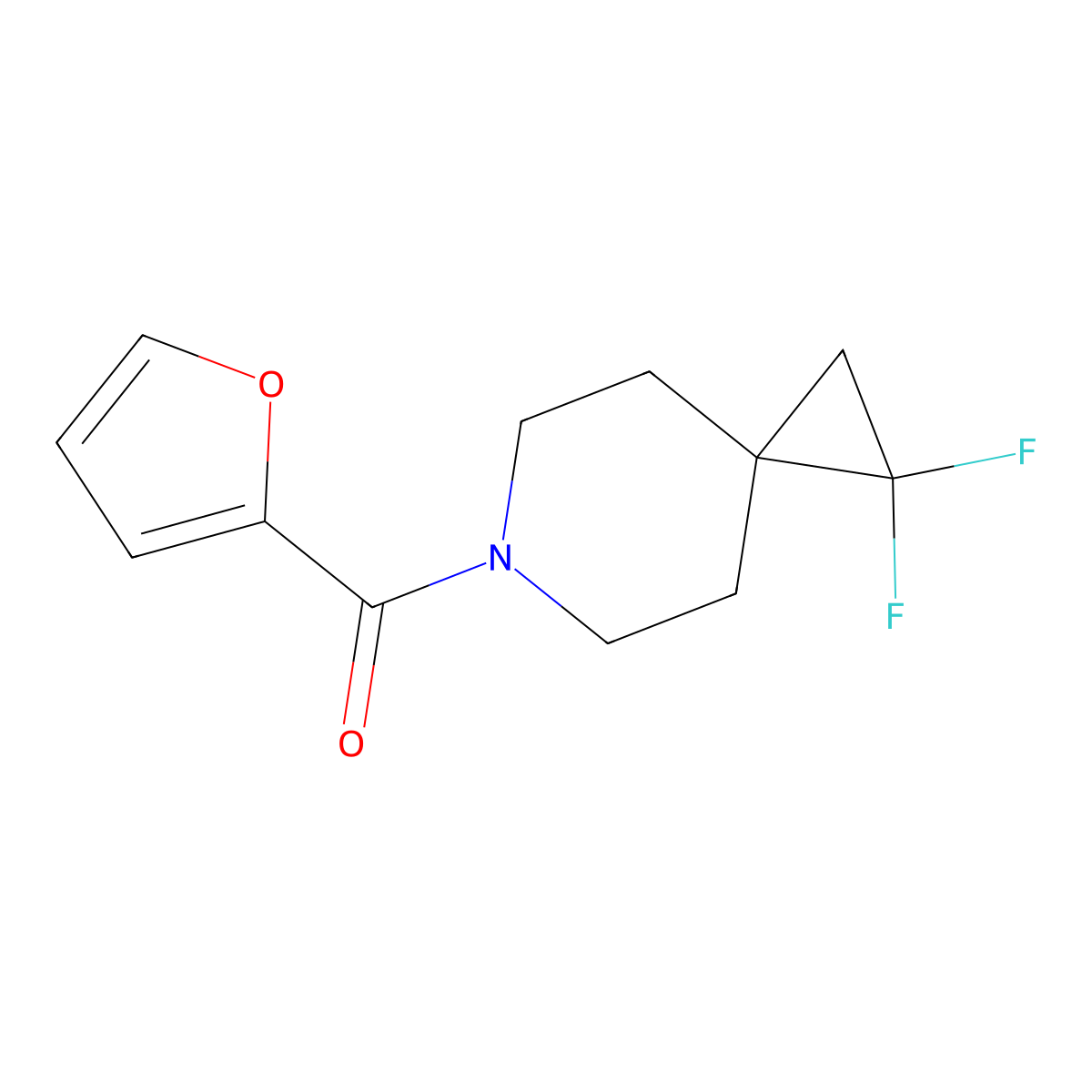 1,1-Difluoro-6-(furan-2-carbonyl)-6-azaspiro[2.5]octane molecular structure, CAS 2180010-63-1