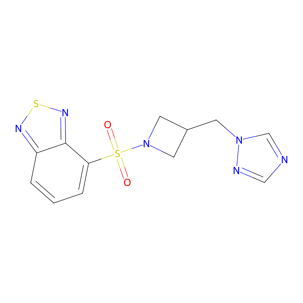4-({3-[(1H-1,2,4-triazol-1-yl)methyl]azetidin-1-yl}sulfonyl)-2,1,3-benzothiadiazole molecular structure, CAS 2180010-78-8