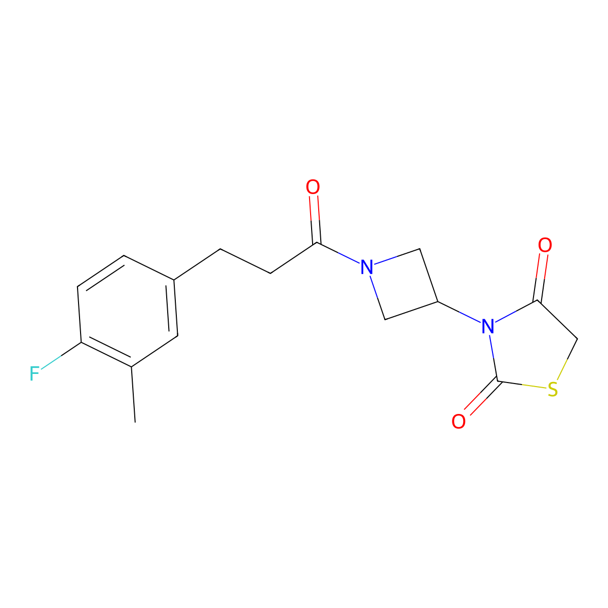 3-(1-(3-(4-Fluoro-3-methylphenyl)propanoyl)azetidin-3-yl)thiazolidine-2,4-dione molecular structure, CAS 2180010-81-3