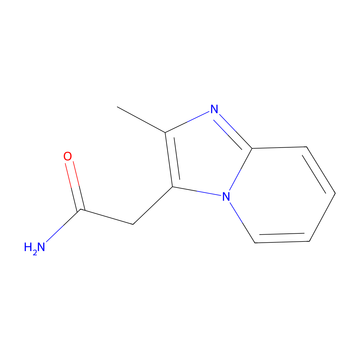 Imidazo(1,2-a)pyridine-3-acetamide, 2-methyl- molecular structure, CAS 21801-84-3