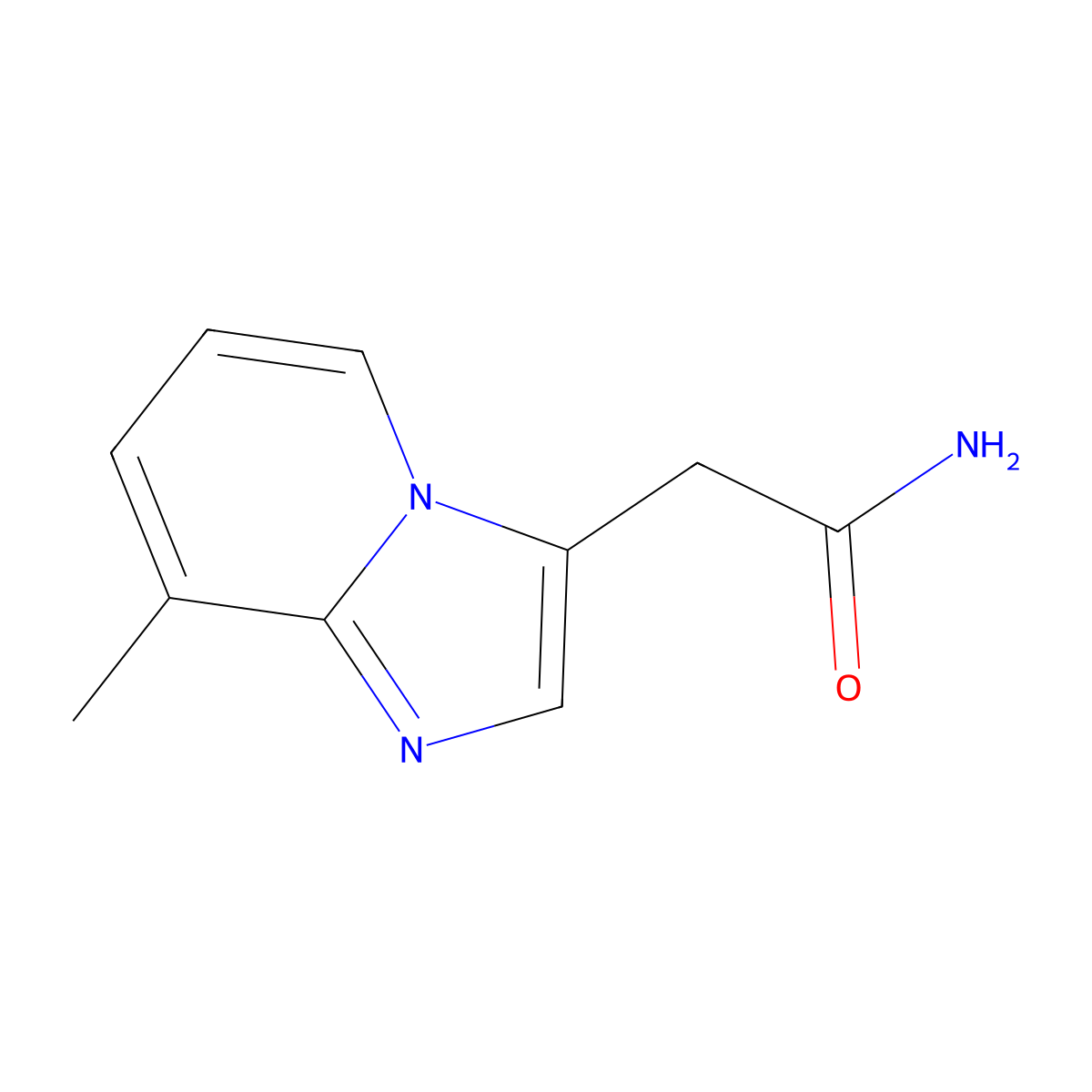 Imidazo(1,2-a)pyridine-3-acetamide, 7-methyl- molecular structure, CAS 21801-85-4
