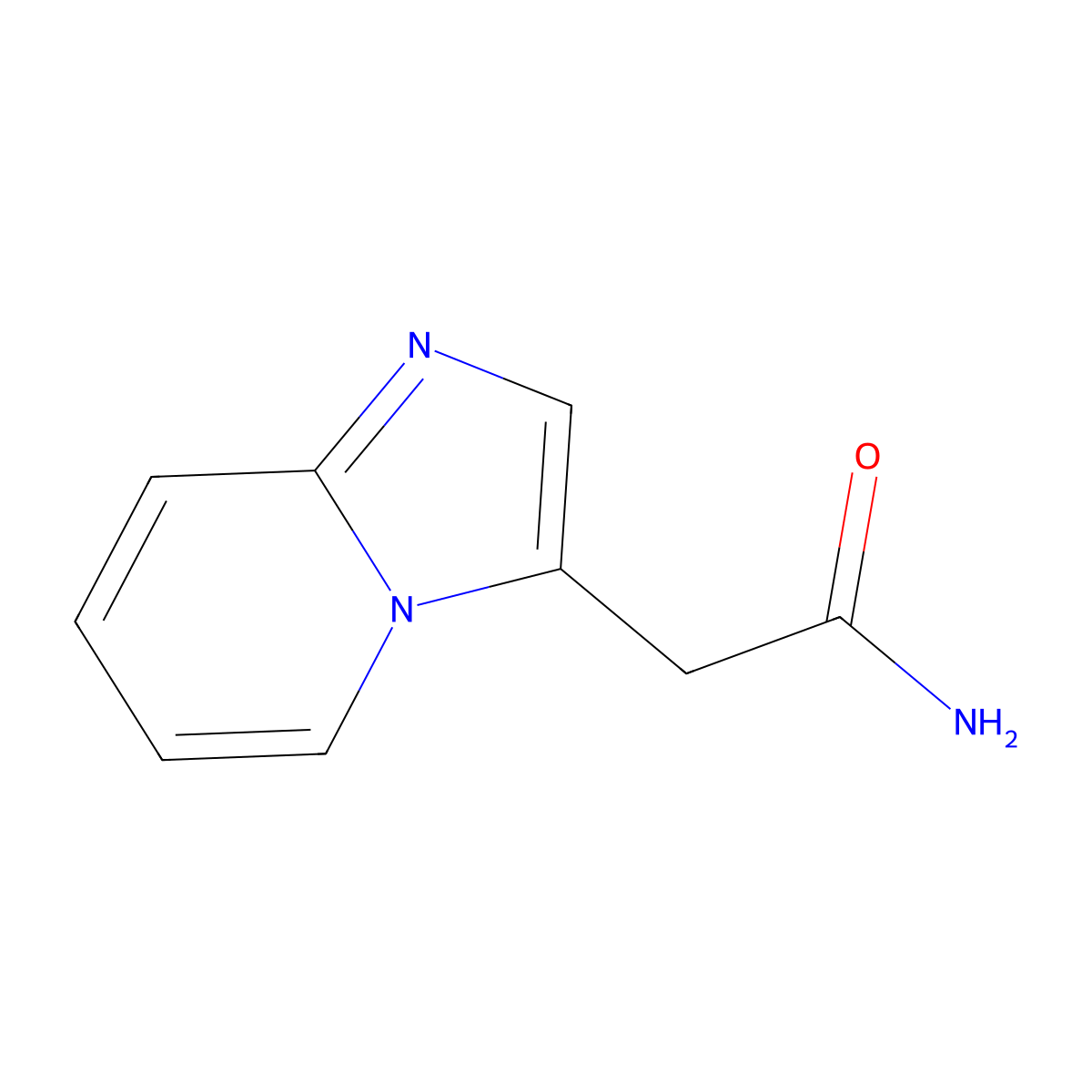 Imidazo(1,2-a)pyridine-3-acetamide molecular structure, CAS 21801-86-5