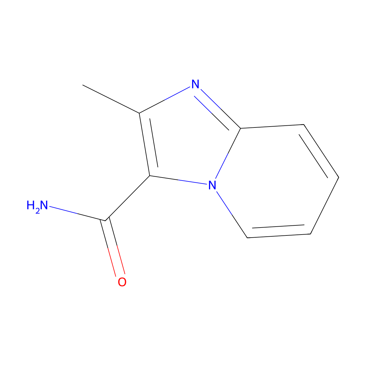 Imidazo(1,2-a)pyridine-3-carboxamide, 2-methyl- molecular structure, CAS 21801-89-8