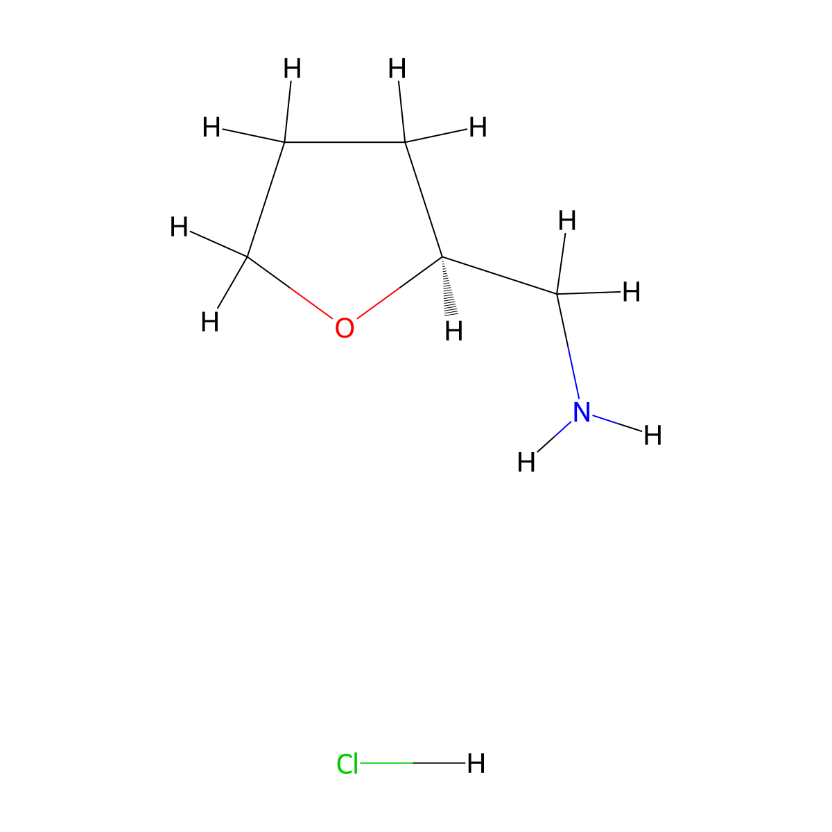 1-((2S)-oxolan-2-yl)methanamine hydrochloride molecular structure, CAS 21801-94-5