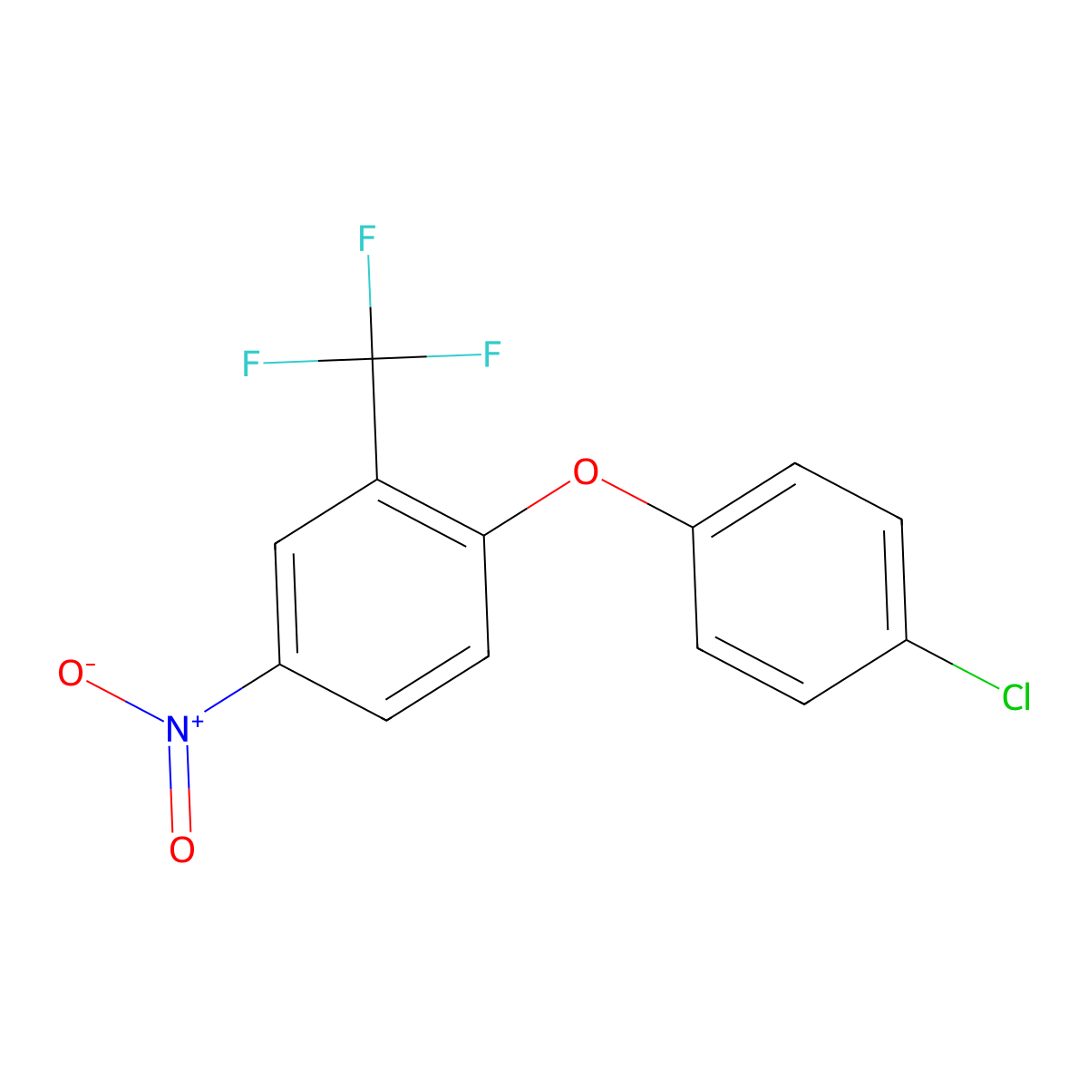 1-(4-Chlorophenoxy)-4-nitro-2-(trifluoromethyl)benzene molecular structure, CAS 21802-08-4