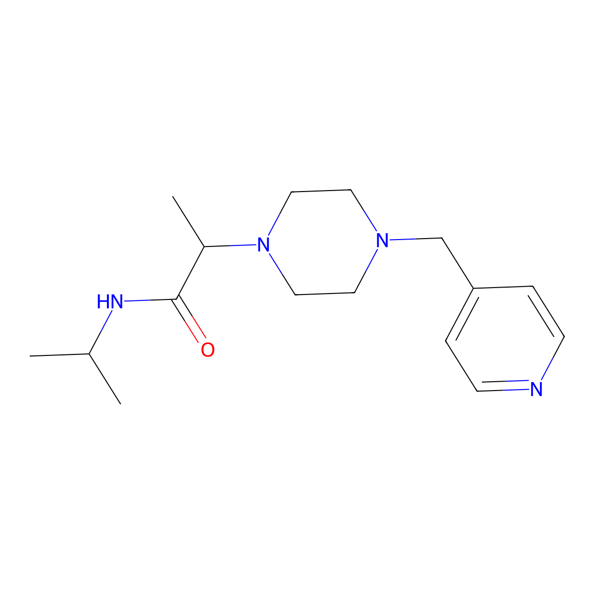 N-(propan-2-yl)-2-{4-[(pyridin-4-yl)methyl]piperazin-1-yl}propanamide molecular structure, CAS 2180300-05-2