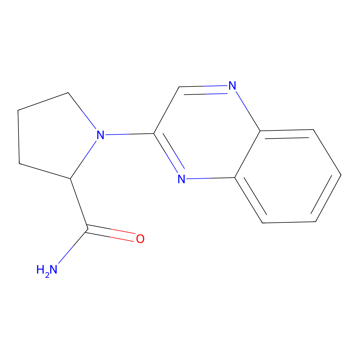1-(Quinoxalin-2-yl)pyrrolidine-2-carboxamide molecular structure, CAS 2180318-92-5