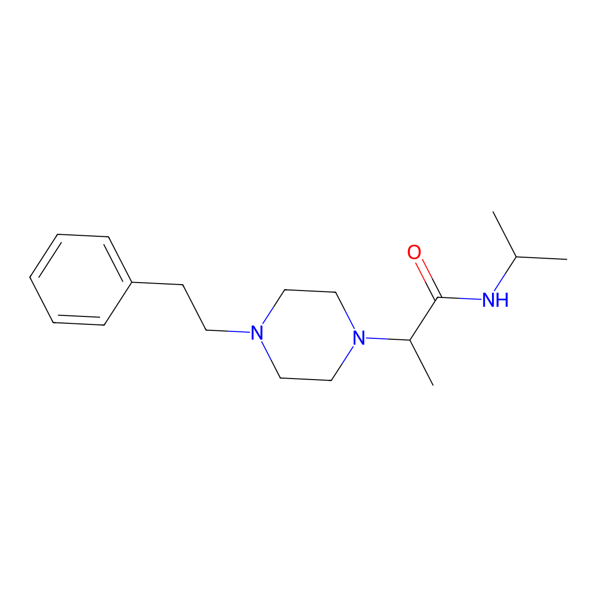 2-[4-(2-phenylethyl)piperazin-1-yl]-N-(propan-2-yl)propanamide molecular structure, CAS 2180391-98-2