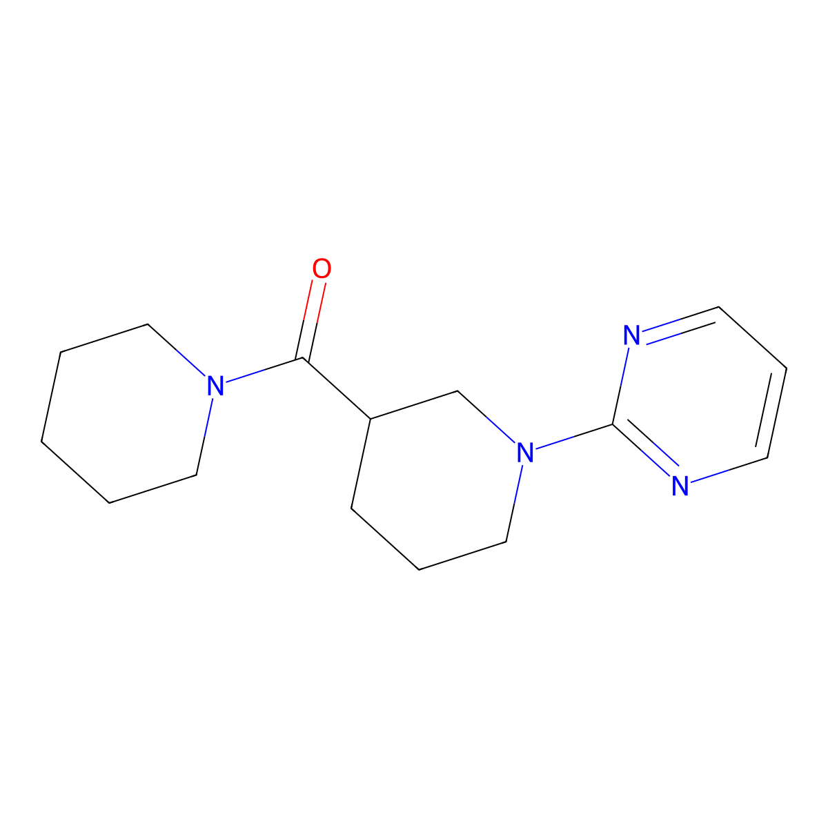 2-[3-(Piperidine-1-carbonyl)piperidin-1-yl]pyrimidine molecular structure, CAS 2180465-58-9