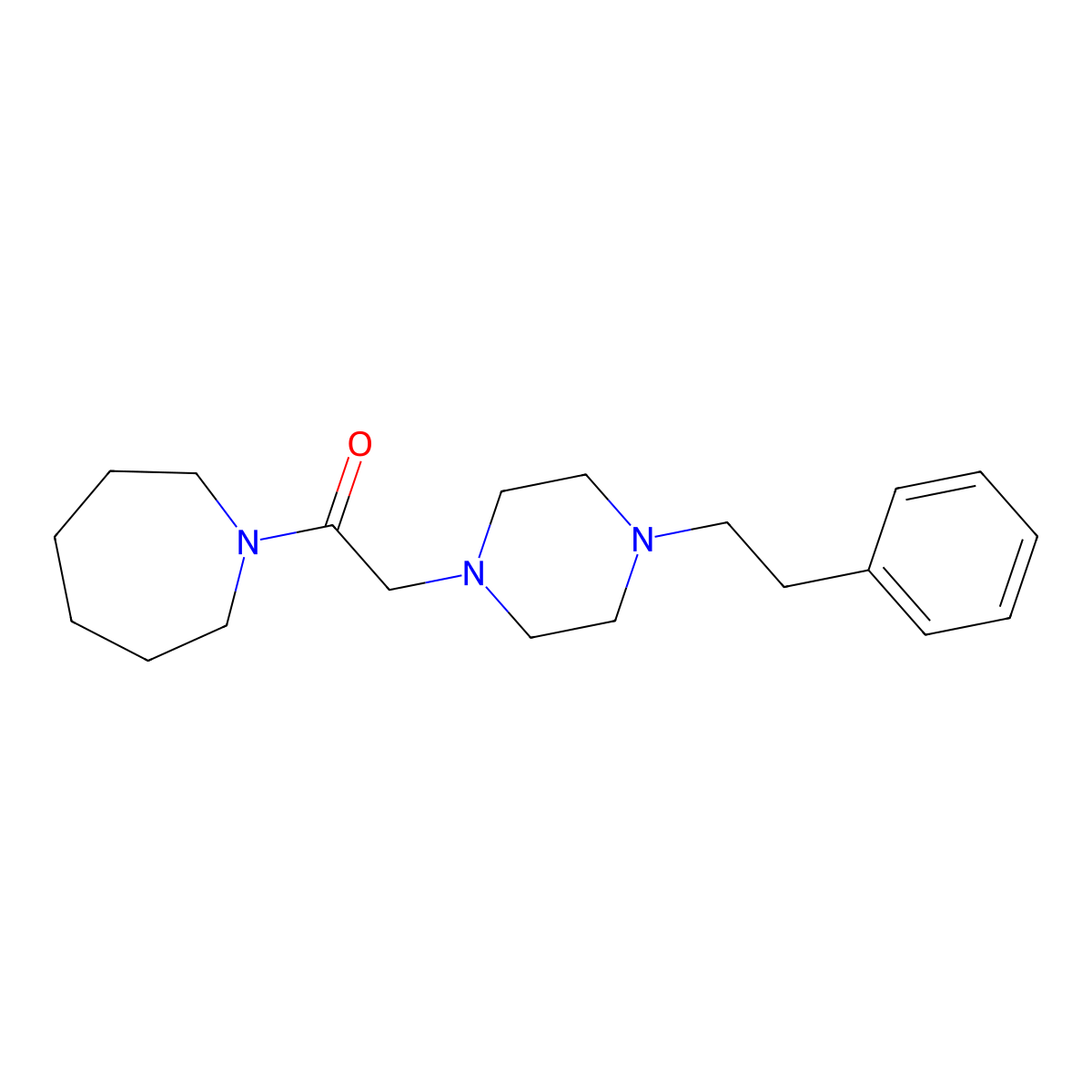 1-(Azepan-1-yl)-2-[4-(2-phenylethyl)piperazin-1-yl]ethanone molecular structure, CAS 2180482-08-8