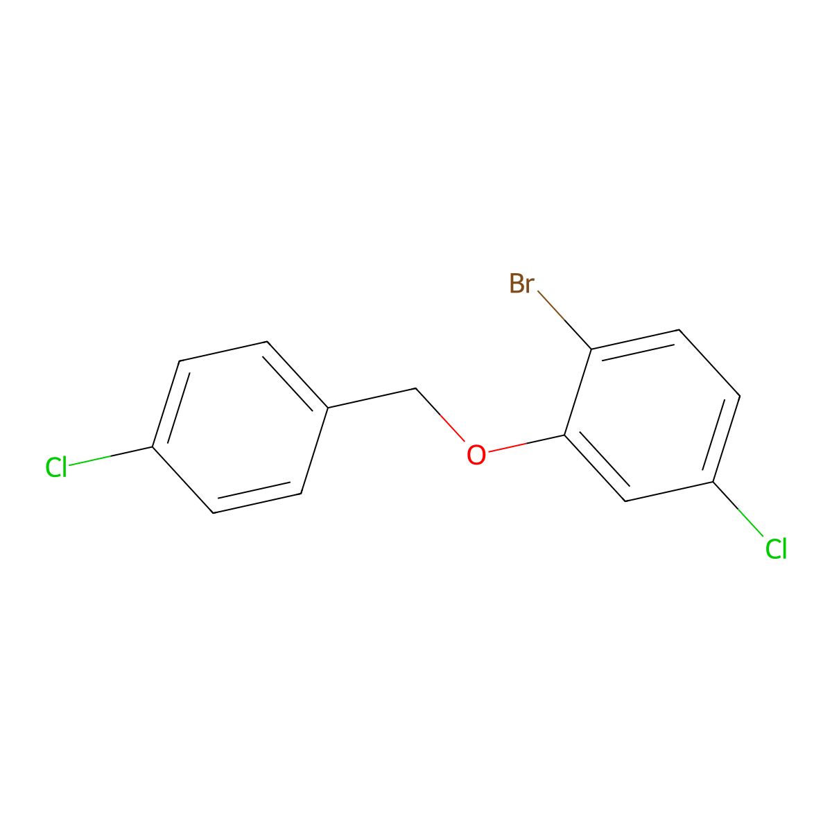 1-Bromo-4-chloro-2-[(4-chlorophenyl)methoxy]benzene molecular structure, CAS 2180496-52-8