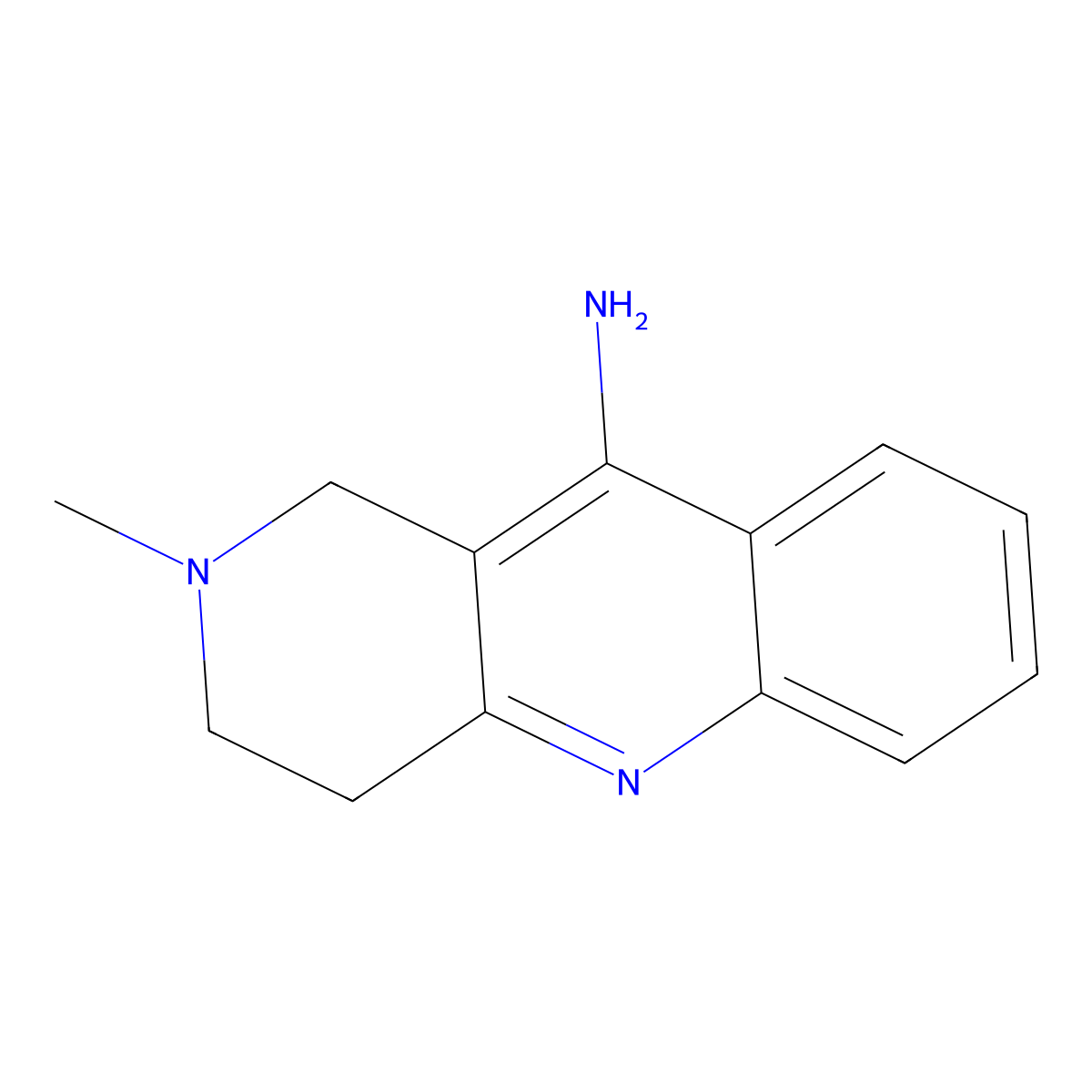 2-methyl-1H,2H,3H,4H-benzo[b]1,6-naphthyridin-10-amine molecular structure, CAS 21805-14-1