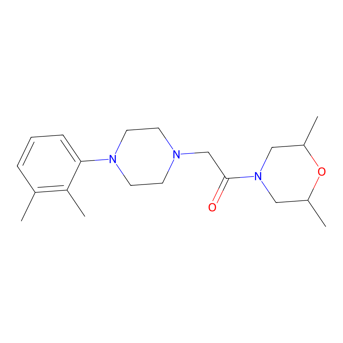 1-(2,6-Dimethylmorpholin-4-yl)-2-[4-(2,3-dimethylphenyl)piperazin-1-yl]ethan-1-one molecular structure, CAS 2180500-29-0