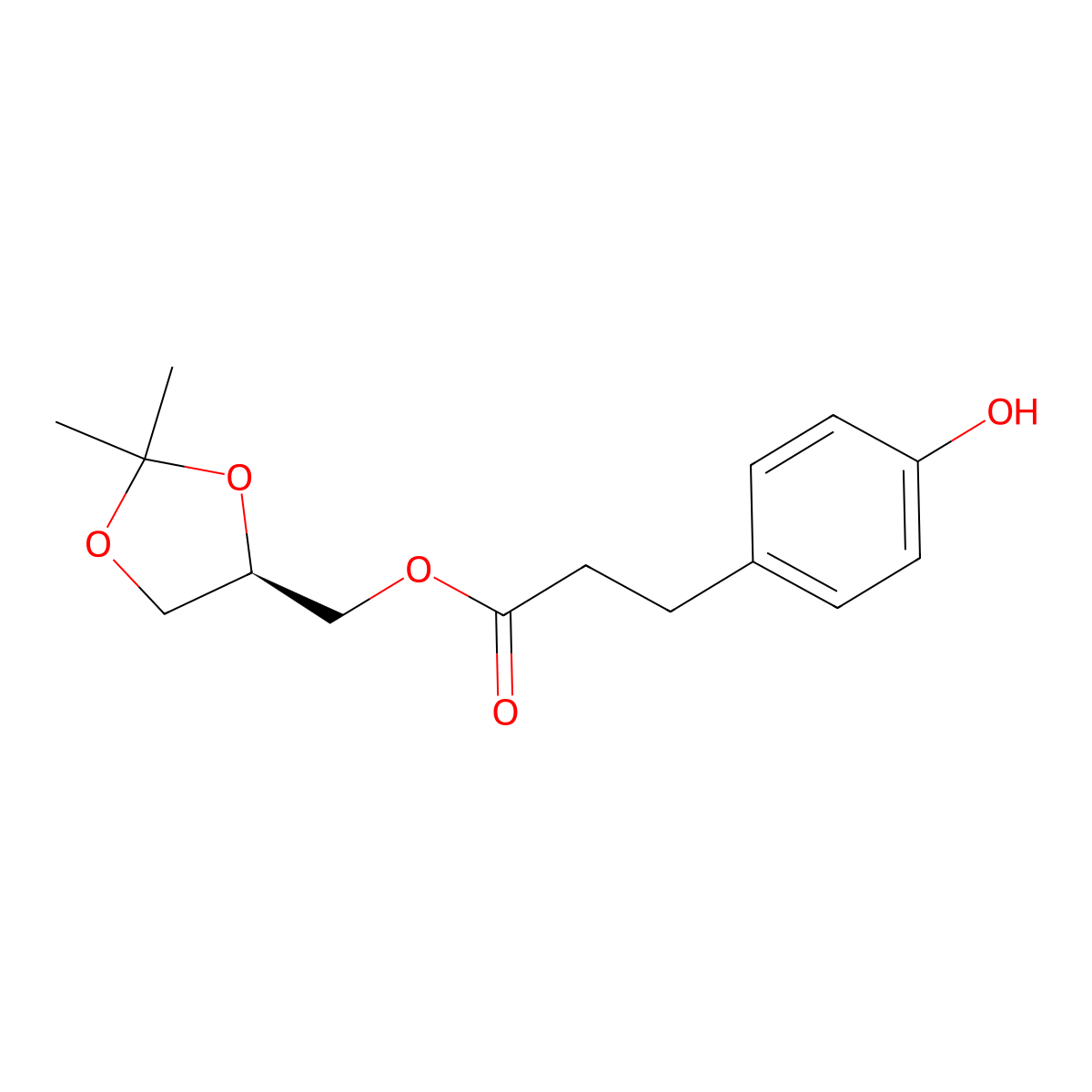 (R)-(2,2-Dimethyl-1,3-dioxolan-4-yl)methyl 3-(4-hydroxyphenyl)propanoate molecular structure, CAS 2180628-04-8