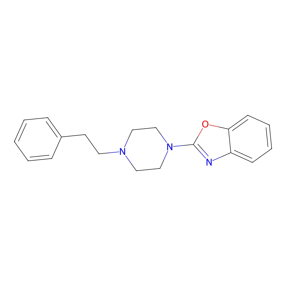2-[4-(2-Phenylethyl)piperazin-1-yl]-1,3-benzoxazole molecular structure, CAS 2180690-15-5