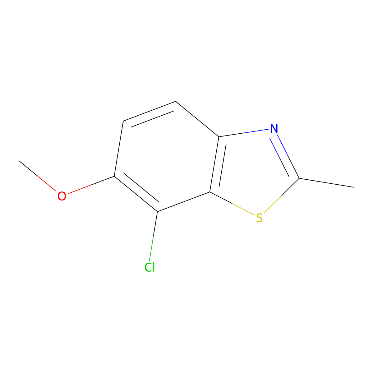 7-Chloro-6-methoxy-2-methylbenzo[d]thiazole molecular structure, CAS 2180719-30-4