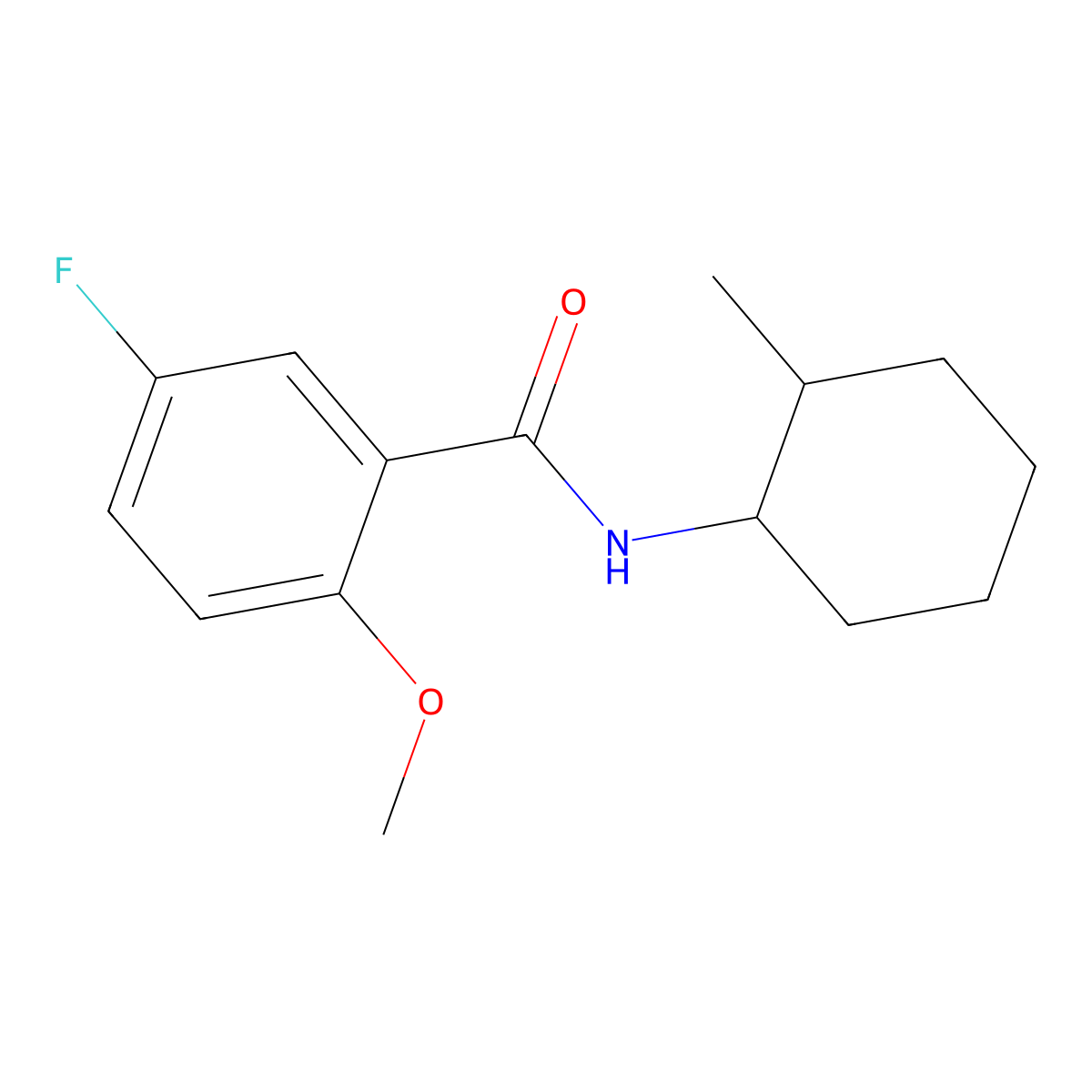 5-Fluoro-2-methoxy-N-(2-methylcyclohexyl)benzamide molecular structure, CAS 2180793-67-1