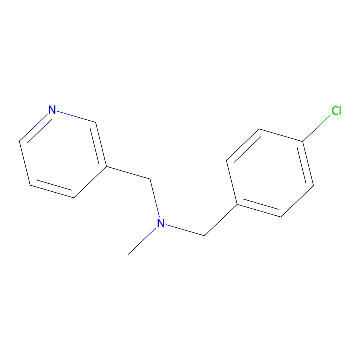 [(4-Chlorophenyl)methyl](methyl)[(pyridin-3-yl)methyl]amine molecular structure, CAS 2180849-10-7