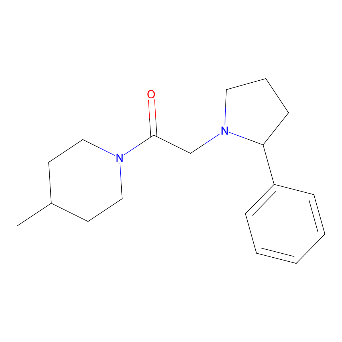 1-(4-Methylpiperidin-1-yl)-2-(2-phenylpyrrolidin-1-yl)ethan-1-one molecular structure, CAS 2180860-76-6