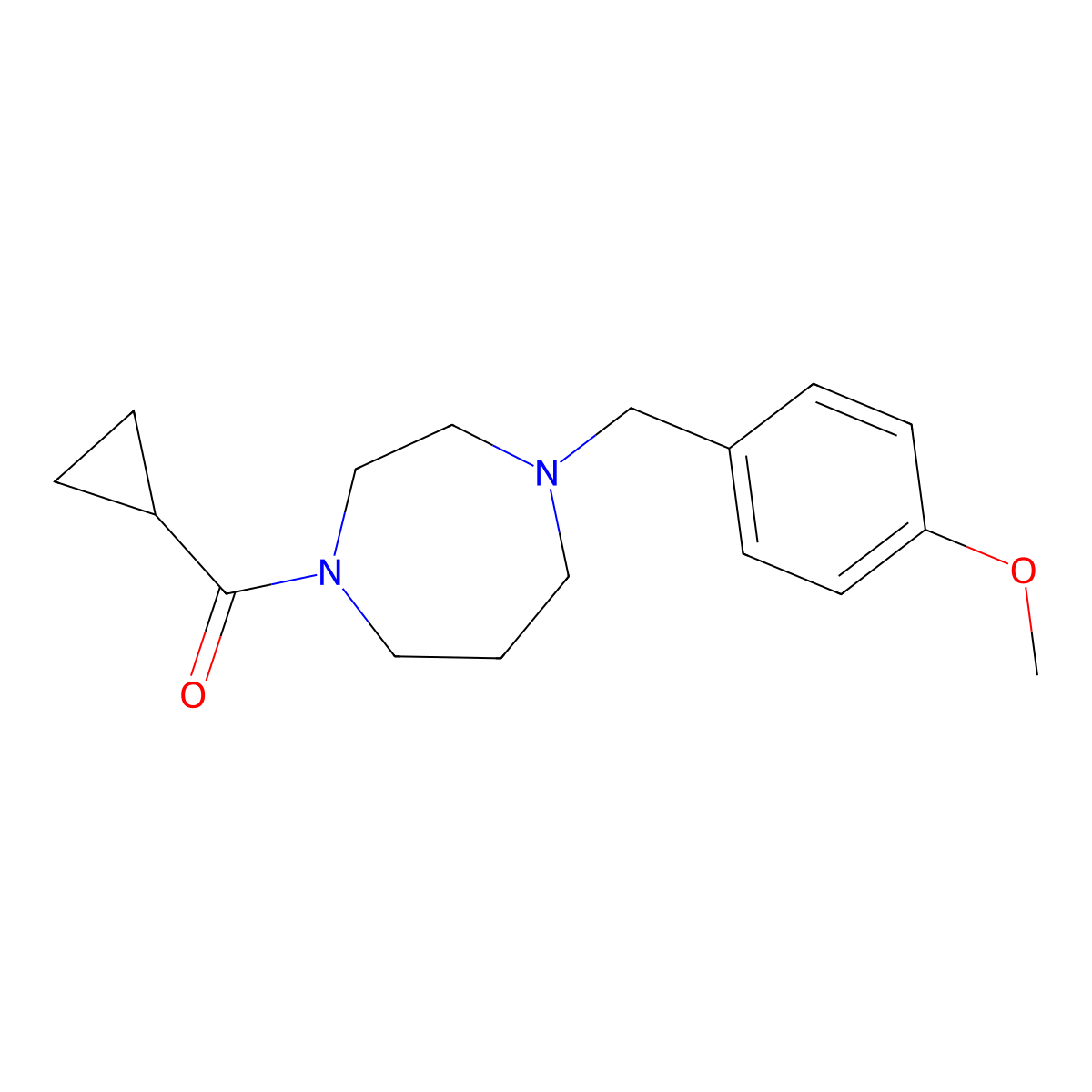 1-Cyclopropanecarbonyl-4-[(4-methoxyphenyl)methyl]-1,4-diazepane molecular structure, CAS 2180871-22-9