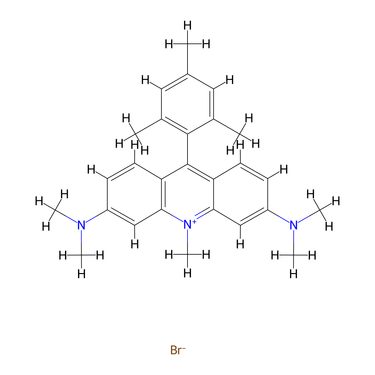 3,6-Bis(dimethylamino)-9-mesityl-10-methylacridin-10-ium bromide molecular structure, CAS 2180894-90-8