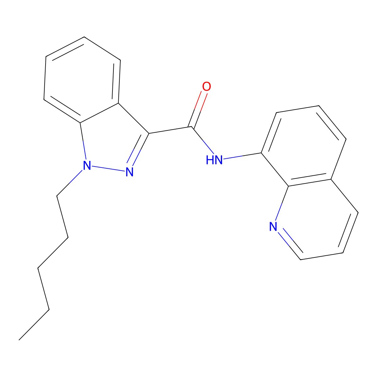 1-pentyl-N-(quinolin-8-yl)-1H-indazole-3-carboxamide molecular structure, CAS 2180931-94-4