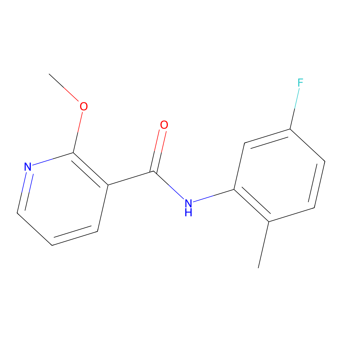 N-(5-fluoro-2-methylphenyl)-2-methoxypyridine-3-carboxamide molecular structure, CAS 2180941-00-6