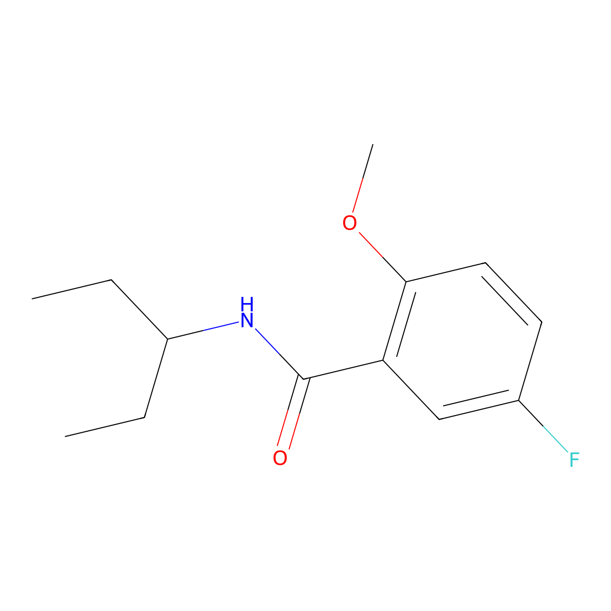 N-(1-Ethylpropyl)-5-fluoro-2-methoxybenzamide molecular structure, CAS 2180978-51-0