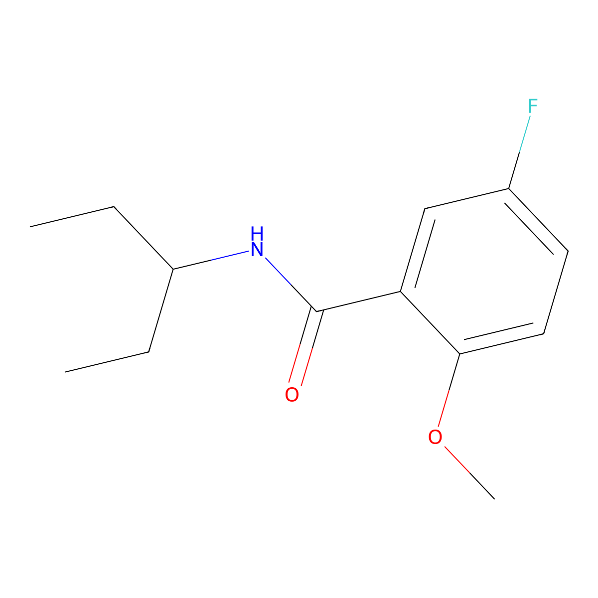 N-(1-Ethylpropyl)-5-fluoro-2-methoxybenzamide molecular structure, CAS 2180978-51-0