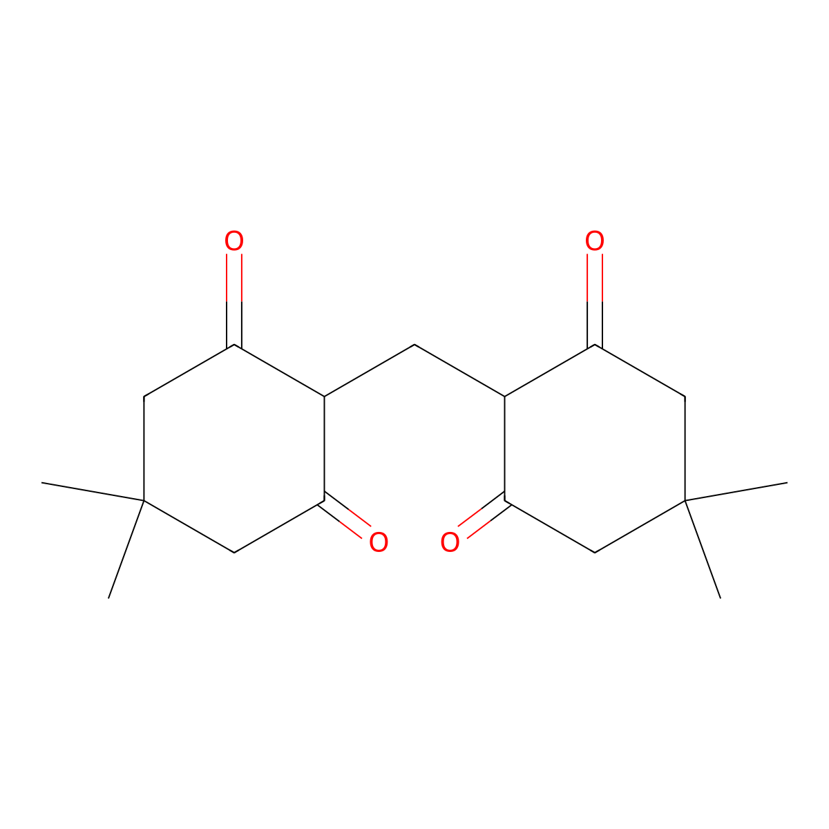 2-[(4,4-Dimethyl-2,6-dioxocyclohexyl)methyl]-5,5-dimethylcyclohexane-1,3-dione molecular structure, CAS 2181-22-8