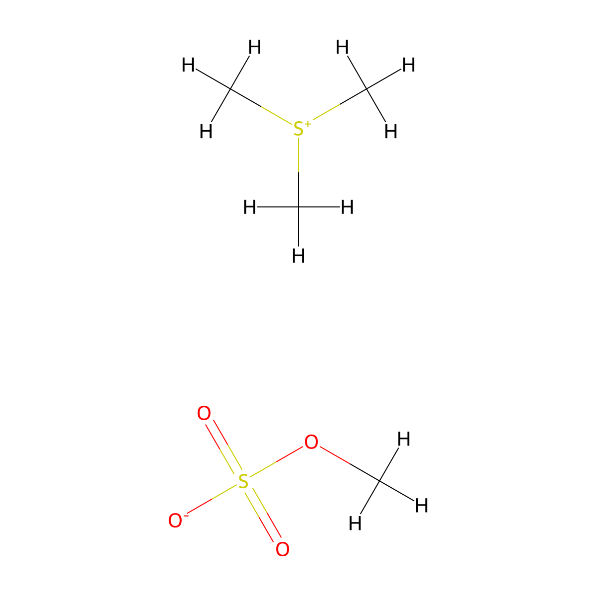 Trimethylsulfonium methyl sulfate molecular structure, CAS 2181-44-4
